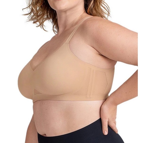 HoneyLove Wire Free CrossOver skin color tan Bra - Picture 2 of 10